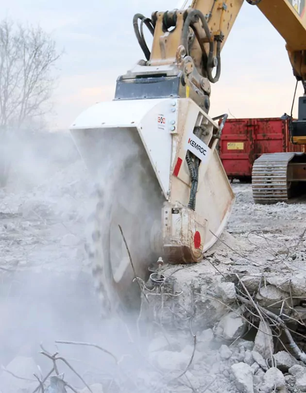 Kemroc DMW 220 cutter wheel on bridge demolition